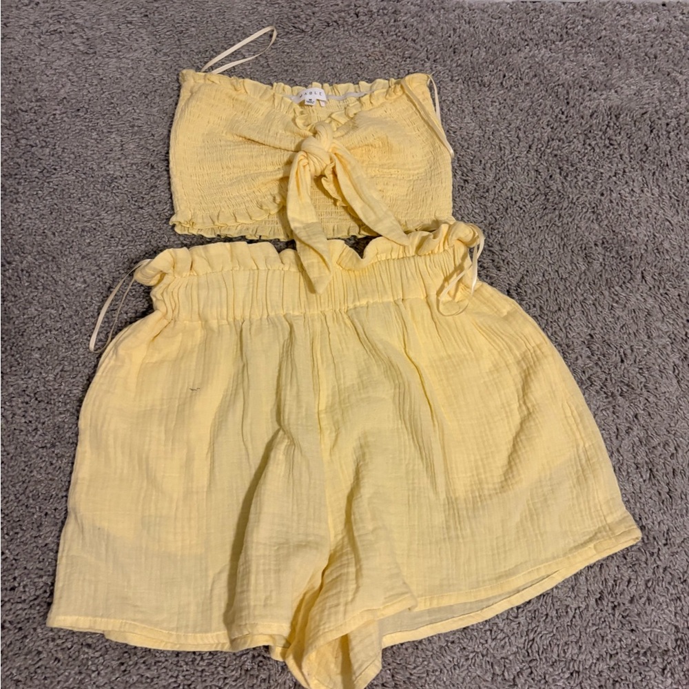 Yellow Two-Piece Women's Set